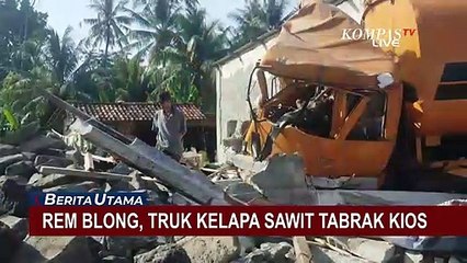 Rem Blong, Truk Kelapa Sawit Tabrak Kios di Serang