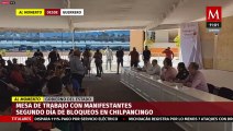 Manifestantes y gobierno sostienen mesa de diálogo por bloqueos en Chilpancingo