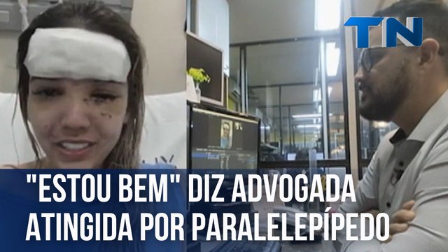 Estou abalada, mas bem diz advogada atingida por paralelepípedo