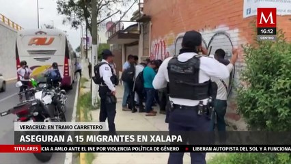 En Veracruz, autoridades detienen a 15 migrantes que viajaban en autobús