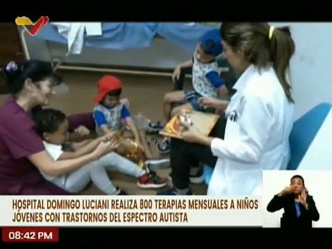 Realizan terapias a niños con trastornos del espectro autista en el Hospital Domingo Luciani