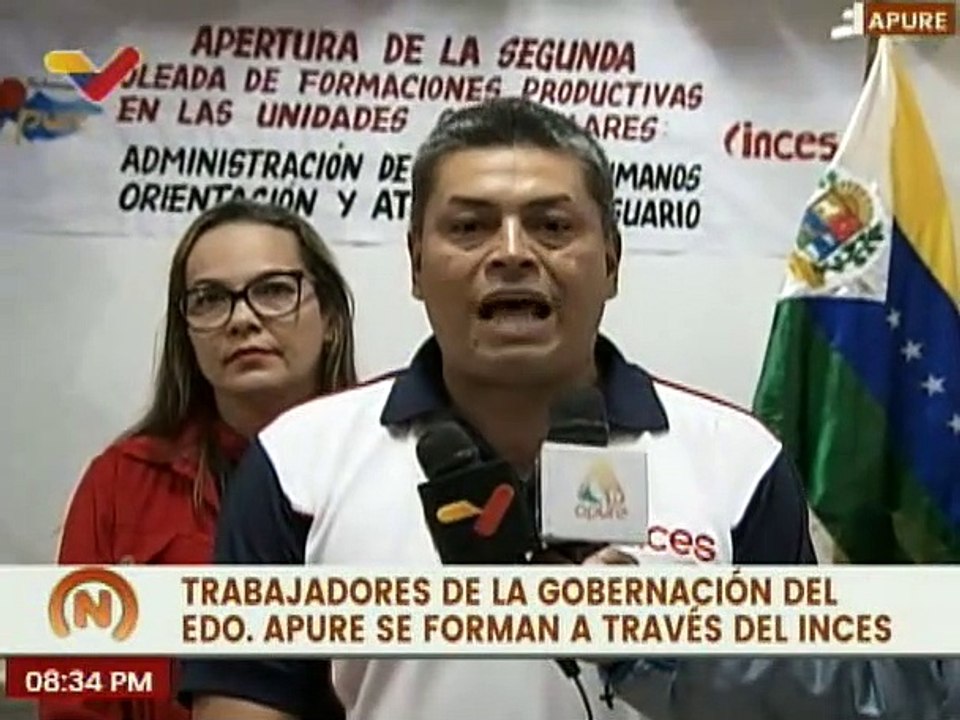 Trabajadores de la gobernación de Apure se forman en talleres y unidades curriculares del Inces
