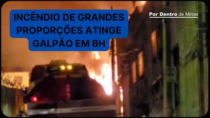 Incêndio de grandes proporções assusta moradores no bairro Cachoeirinha, em Belo Horizonte