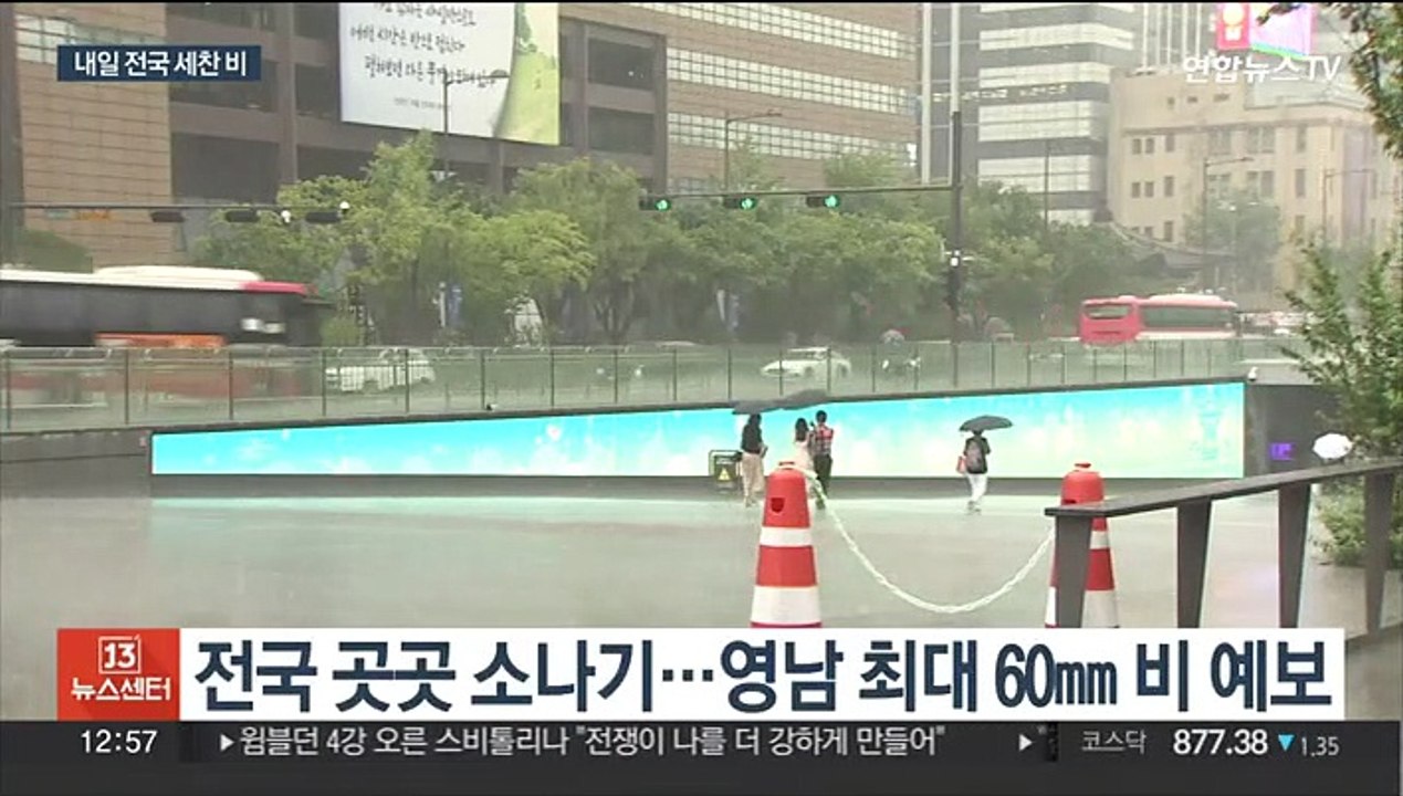 전국 곳곳 소나기…내일 수도권 최대 250㎜ 물벼락