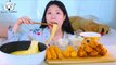 ASMR MUKBANG Potato Cheese Fondue, BBURINKLE Chicken, Cheese stick, Fried noodles, Cheese ball.