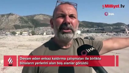Enkaz kentte yıkımın etkisi gökyüzünden görüntülendi