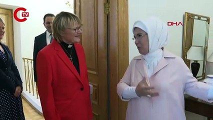 Emine Erdoğan, İsveç Başbakanı Kristerssonun eşi Birgitta Ed ile görüştü