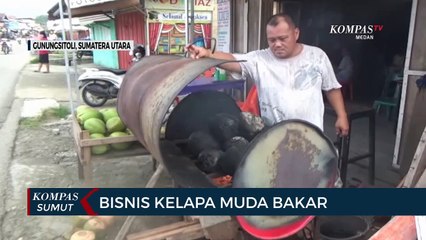 Warga Kota Gunungsitoli Nias Raup Keuntungan dengan Berbisnis Kelapa Muda Bakar