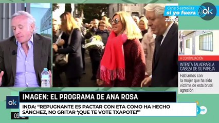 Inda: "Repugnante es pactar con ETA como ha hecho Sánchez, no gritar '¡Que te vote Txapote!'"