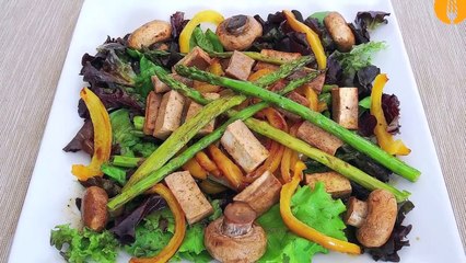 Ensalada de verduras y tofu. Receta y vídeo