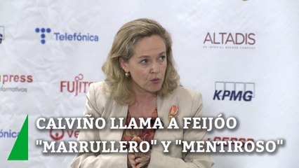 Calviño llama a Feijóo "marrullero" y "mentiroso"