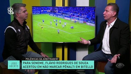 Seneme explica pênalti não marcado para o Grêmio; Renata Fan e Denilson concordam