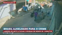 Ladrões de moto atacam e roubam em menos de 2 minutos.