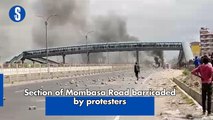 Section of Mombasa Road barricaded by protesters