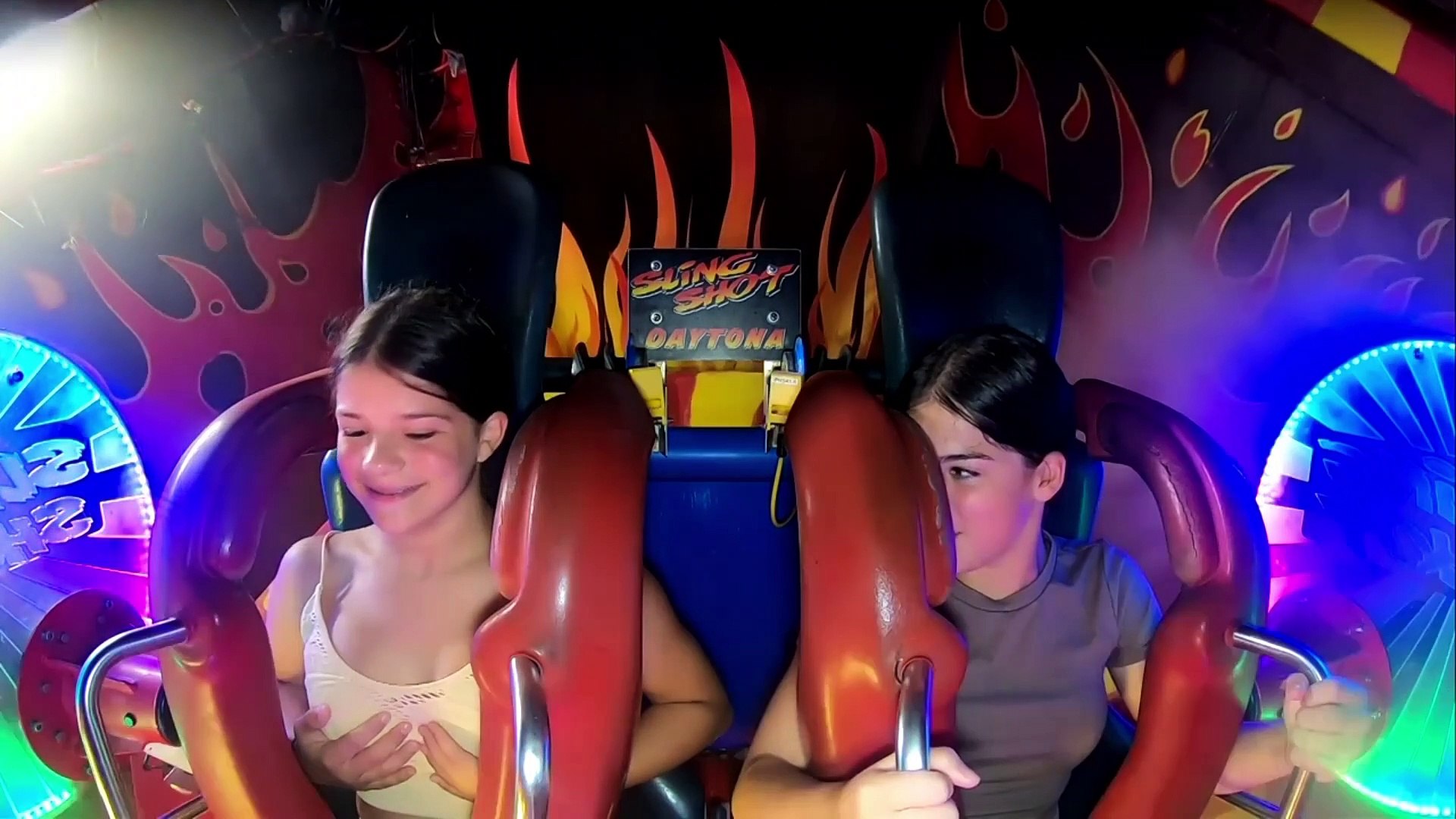Boobs out on slingshot ride