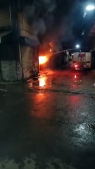 Flames emanated from the medical store at midnight