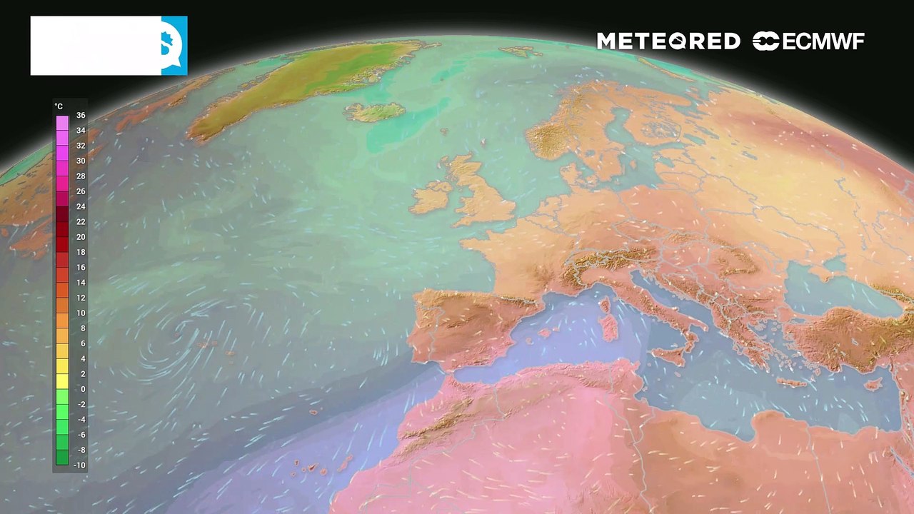 Ancora tanto caldo sull'Italia e l'Europa meridionale: le temperarture a 850 hPa