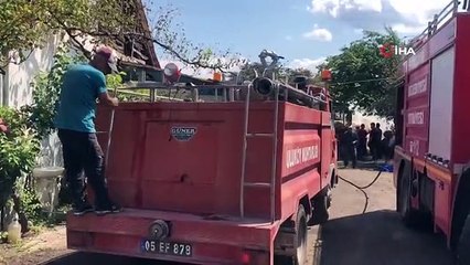 Amasya'da 10 ton balya saman kül oldu