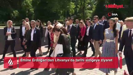 Emine Erdoğan'dan Litvanya'da tarihi simgeye ziyaret!