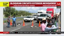 Reportan bloqueo en el Circuito Exterior Mexiquense