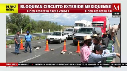 Reportan bloqueo en el Circuito Exterior Mexiquense