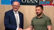 Anthony Albanese greets Ukrainian President and donates 30 additional Bushmaster vehicles