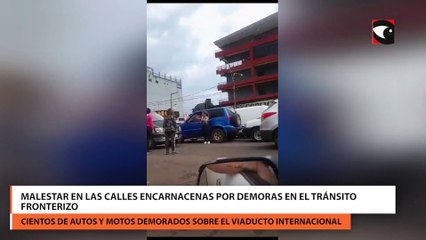 Gran congestión de tránsito sobre el puente Posadas - Encarnación