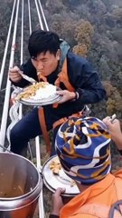 Labour hard working and eating lunch now