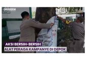 Rusak Keindahan Kota, Satpol PP Depok Turunkan Spanduk Kampanye