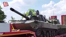 Rusya Savunma Bakanlığı orduya teslim edilmiş Wagner silahları ve tanklarının videosunu paylaştı