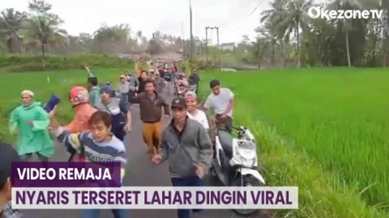 Video Remaja Nyaris Terseret Banjir Lahar Dingi...