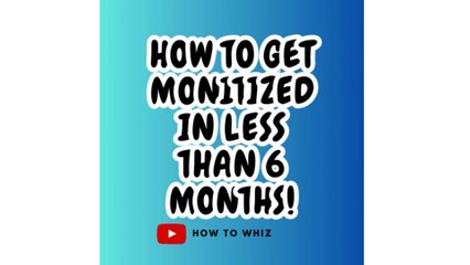 How To Whiz - Monetized On YouTube " FASTEST METHOD "