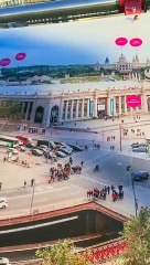 Panoramic view of Plaça España in Barcelona City