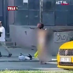 Kimse ne olduğunu anlayamadı! Yol ortasında soyunan kadın kazaya neden oldu