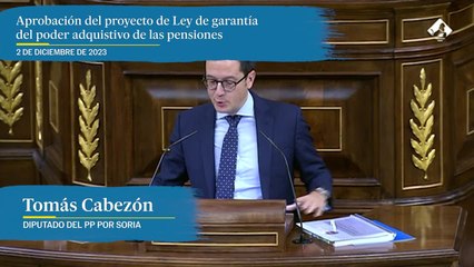 Aprobación del proyecto de Ley de garantía del poder adquisitivo de las pensiones