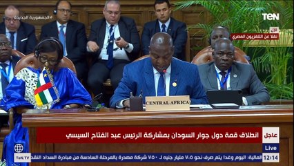 كلمة رئيس دولة  أفريقيا الوسطى خلال مشاركته في قمة دول جوار السودان بالقاهرة