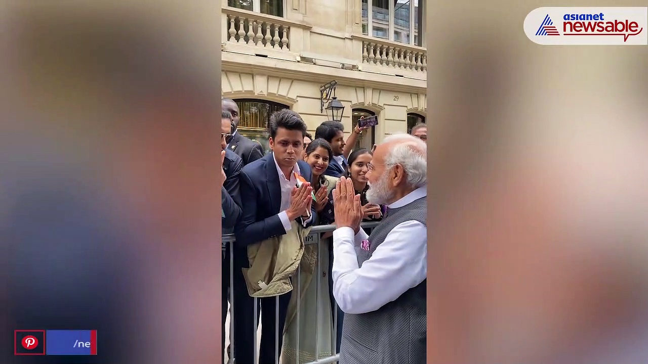 WATCH: Indian diaspora welcomes PM Modi in Paris with 'Bharat Mata Ki Jai', 'Vande Mataram' chants