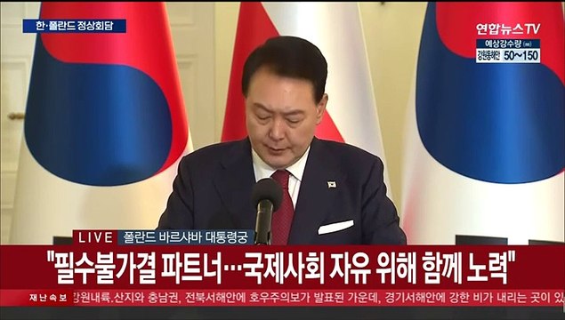 [현장연결] 윤대통령, 폴란드와 정상회담…공동언론발표