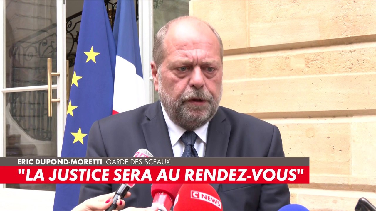 Eric Dupond-Moretti : «La violence n’a aucune place dans notre société. Si certains souhaitaient gâcher la fête, je veux dire de façon solennelle et claire que la justice sera au rendez-vous»