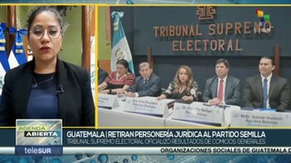 Guatemala: Retiran personería jurídica al partido Semilla