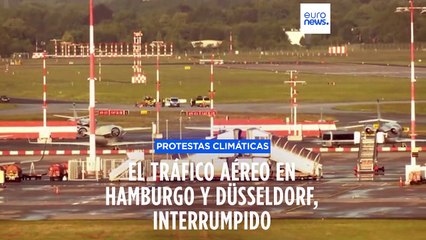 Varios activistas climáticos se cuelan en las pistas de los aeropuertos de Hamburgo y Düsseldorf