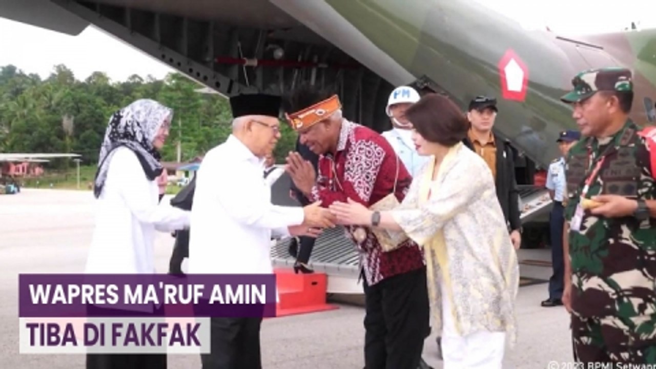 Kunjungan Kerja ke Papua, Wapres Ma'ruf Amin Tiba di Fakfak