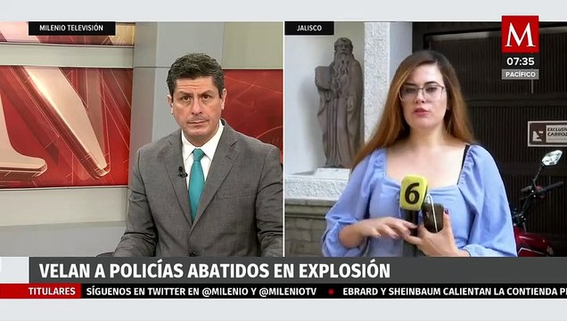 Velan a policías abatidos en explosión en Tlajomulco de Zúñiga