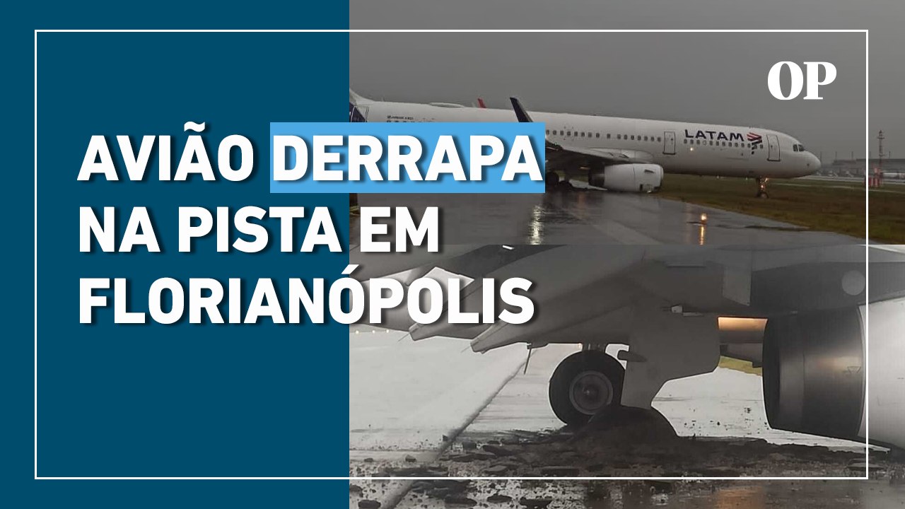 Avião derrapa na pista e aeroporto de Florianópolis é fechado; veja gravado por passageira