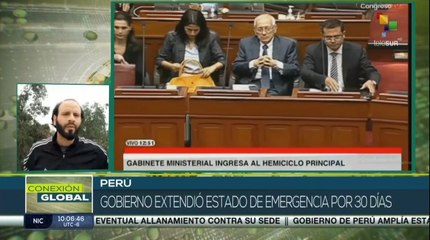 Gobierno de Perú extiende estado de emergencia