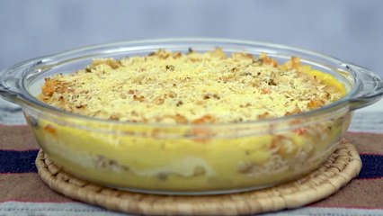 Escondidinho de polenta com recheio de frango