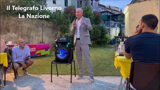 Il sindaco Salvetti alla serata di Livorno Civica (Il Telegrafo La Nazione)