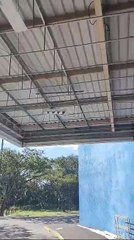 Ciclone destrói vidros de centro de convenções em Joinville