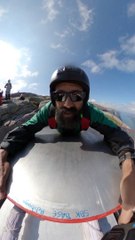 Base Jump From A Human Slingshot