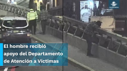 Policías de Puebla evitan que sujeto se arroje desde puente del Periférico
